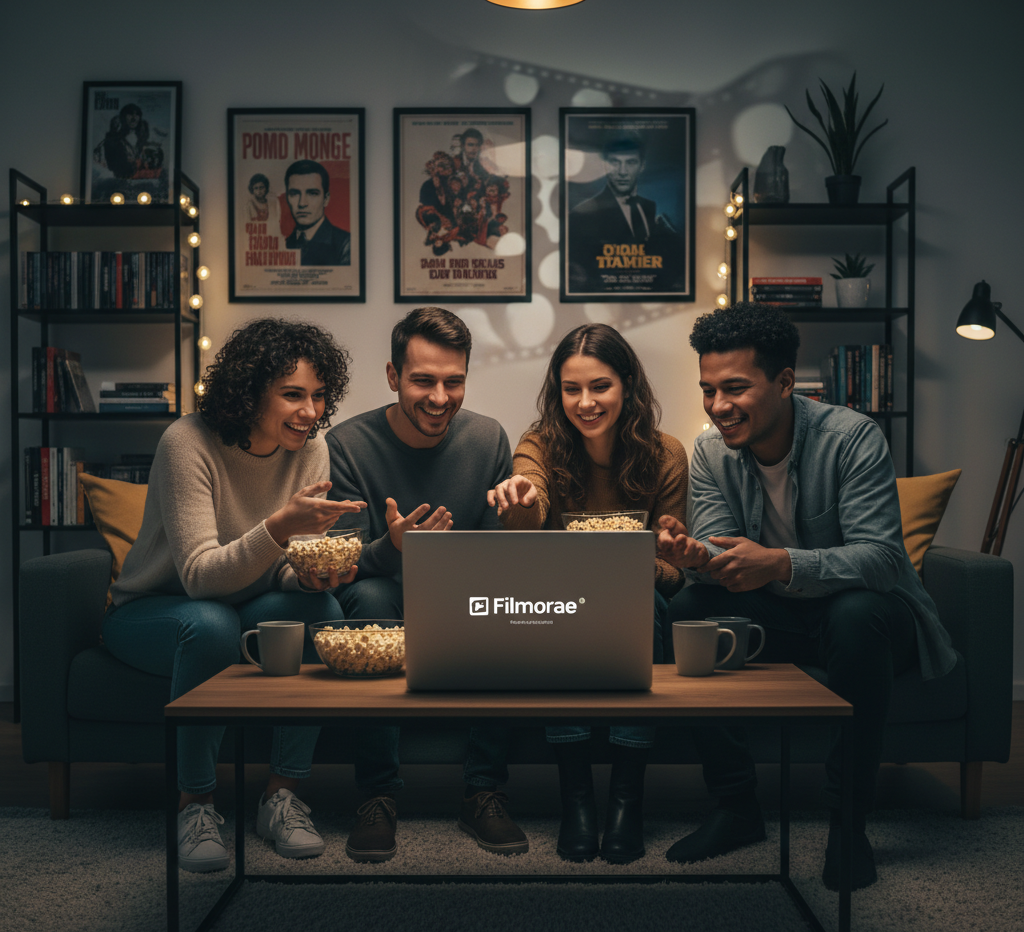 A person watching a movie on a laptop
